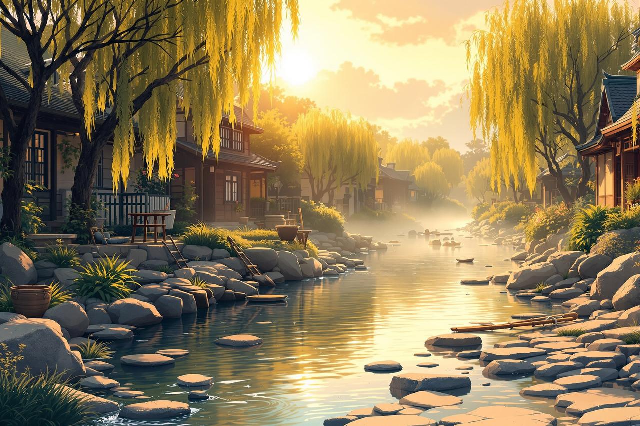 日本番剧作品 - 小河边的洗衣声